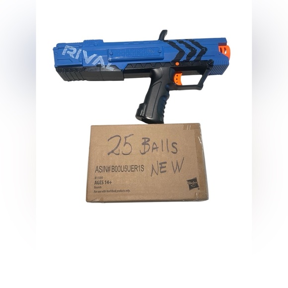 NERF RIVAL  Blue Nerf Rival Blaster with Orange Accents with Box of Balls - Picture 1 of 2